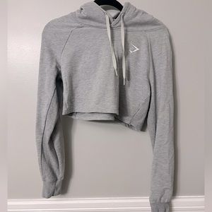 Gymshark gray cropped hoodie. Size small. (Limited edition)